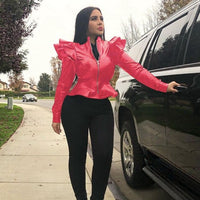 Faux Leather Bomber Jacket outerwear - Divine Diva Beauty