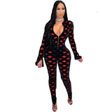 Mesh Flocking Cross Plaid Bandage Jumpsuit bodysuit - Divine Diva Beauty