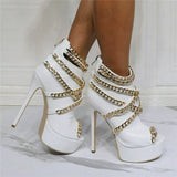 White Peep Toe Thin High Heels 11+ - Divine Diva Beauty