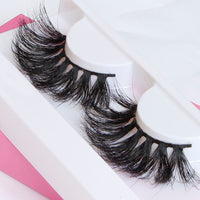 Super Fluffy Extra Dramatic Long 25mm Mink Eyelash Handmade Thick Curl Real Fur Lash Wispy Natural Luxury - Divine Diva Beauty