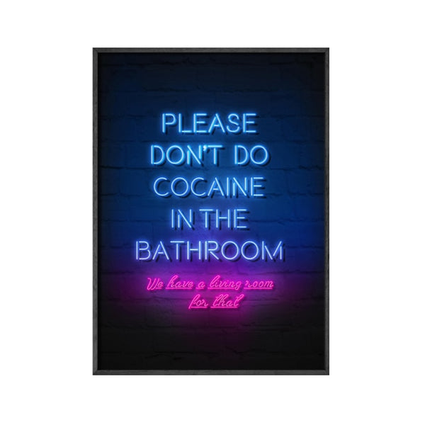 Neon Wall Art Poster Canvas Painting Please Don't Do In The Bathroom Minimalism Picture For Living Room Home Decoration - Divine Diva Beauty