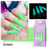 24Pcs/Set Full Cover False Nail Tips Ballerina Nail Art Manicure Matte Tips Coffin Fake Nails Extension Acrylic Nails with Glue - Divine Diva Beauty