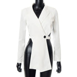 Button Up Suit Blazer Long Sleeve outerwear - Divine Diva Beauty