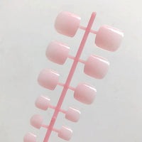 24Pcs/set Candy Color Artificial False Toe Nails - Divine Diva Beauty