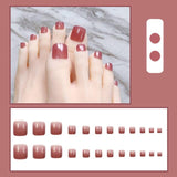 24pcs French Toe Nails With Glue Type Removable False Toe Nails Press On - Divine Diva Beauty