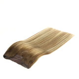 Straight Halo Hair Extensions One Piece With 4 Clips Hairpiece Fish Line Invisible Wire BUNDLE - Divine Diva Beauty