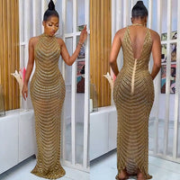 Bodycon Maxi Dress  Backless Mesh See Through Dress plus size avail - Divine Diva Beauty
