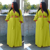 2 Piece Set Long Sleeve Crop Top Set High Skirt plus size avail - Divine Diva Beauty