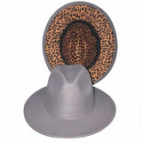 fedora hat inner leopard print - Divine Diva Beauty