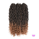 TOMO Synthetic Bohemian Faux Locs Curly Crochet Braid 20inch 24 Strands Ombre Braiding Extensions Crochet Hair for Black Women - Divine Diva Beauty