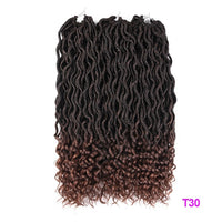 TOMO Synthetic Bohemian Faux Locs Curly Crochet Braid 20inch 24 Strands Ombre Braiding Extensions Crochet Hair for Black Women - Divine Diva Beauty
