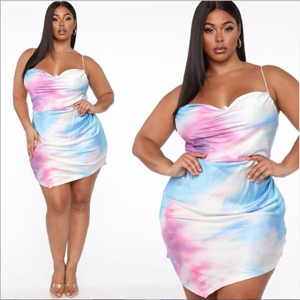 Plus Size avail Summer Dress Print Mini Dress - Divine Diva Beauty