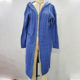 Cardigan Sweater Coat Solid Color Long Sleeve Knit Hooded Overcoat - Divine Diva Beauty