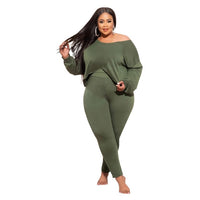 Simple Pure Color Long Sleeve Pants Sets - Divine Diva Beauty