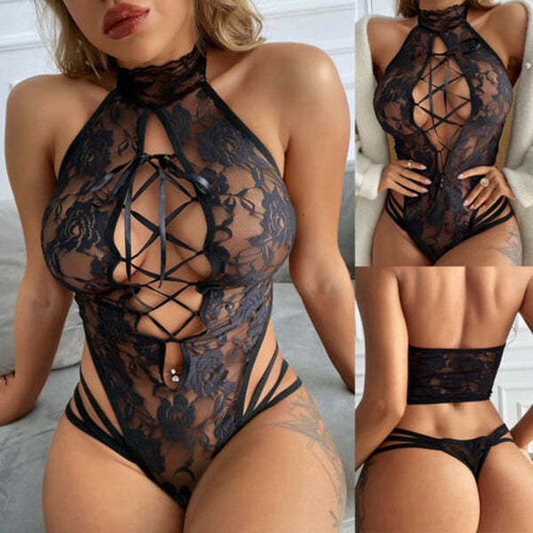 Underwear Sexy Lingerie Bodysuit Lace Transaparent Plus Size avail - Divine Diva Beauty