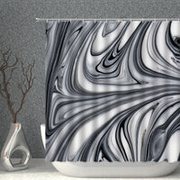 Marble Modern Minimalist Ripple Shower Curtain Set Waterproof Polyester Fabric Bath Curtains Bathtub Decor With Hook 3D Printing - Divine Diva Beauty