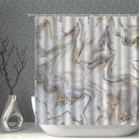 Marble Modern Minimalist Ripple Shower Curtain Set Waterproof Polyester Fabric Bath Curtains Bathtub Decor With Hook 3D Printing - Divine Diva Beauty