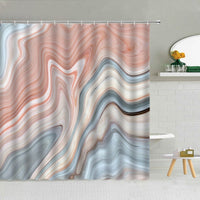 Marble Modern Minimalist Ripple Shower Curtain Set Waterproof Polyester Fabric Bath Curtains Bathtub Decor With Hook 3D Printing - Divine Diva Beauty