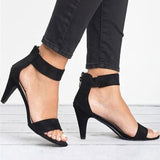 Open Toe Shoe Ankle Strap Thin Heel pump - Divine Diva Beauty