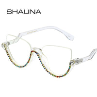 Retro Semi-Rimless Cat Eye Women Glasses - Divine Diva Beauty