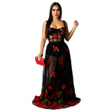 Embroidery Sheer Mesh Maxi plus size avail - Divine Diva Beauty