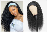 Deep Wave Headband Wigs Human Hair Wig Grip Headband Brazilian Curly Headband Wigs Glueless Remy Fit All Size Head - Divine Diva Beauty