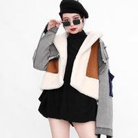 Full Sleeve Wool Liner Patchwork Woolen Coat outerwear - Divine Diva Beauty