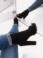 Platform Thick High Heel boot - Divine Diva Beauty