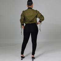 Women Long Sleeve Zip Up Patchwork Jumpsuits bodysuit - Divine Diva Beauty