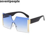 Oversized Square Rimless Sunglasses - Divine Diva Beauty