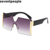 Oversized Square Rimless Sunglasses - Divine Diva Beauty