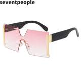 Oversized Square Rimless Sunglasses - Divine Diva Beauty