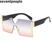 Oversized Square Rimless Sunglasses - Divine Diva Beauty