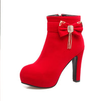 Platform Bow Women boots 11+ - Divine Diva Beauty