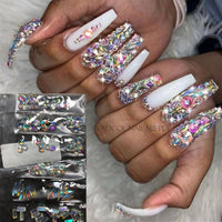 Mixed 3D AB Diamond Gems Nail Glitter Rhinestones Nail Art Decorations Shiny Stones Charm Manicure Accessories - Divine Diva Beauty