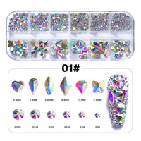 Mixed 3D AB Diamond Gems Nail Glitter Rhinestones Nail Art Decorations Shiny Stones Charm Manicure Accessories - Divine Diva Beauty