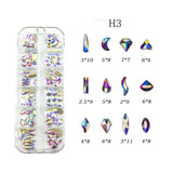 Mixed 3D AB Diamond Gems Nail Glitter Rhinestones Nail Art Decorations Shiny Stones Charm Manicure Accessories - Divine Diva Beauty