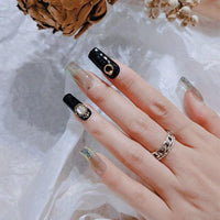 24pcs Gradient Color False Nails With Glue Type Long Paragraph  Fashion Manicure Patch Full Cover Wearable Coffin Fake Nails - Divine Diva Beauty