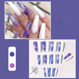 24Pcs Fake Nails With Designs Long Ballerina False Nails Detachable  Coffin french Nails Full Cover Nail Tips Press On Nails - Divine Diva Beauty