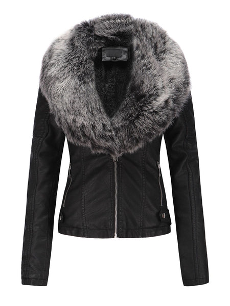 Women's Faux Leather Jacket Moto Coat plus size avail - Divine Diva Beauty