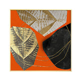 Abstract Orange Canvas Print Painting Gold foil geometric color Poster Wall Art Pictures on Canvas Living Room Office Home Decor - Divine Diva Beauty