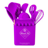New Style Silicone Kitchenware Set Non-Stick Cooking Tools Kitchen Utensils Heat Resistant Cookware With Storage Bucket Lid Rack - Divine Diva Beauty