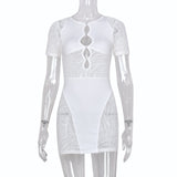 Plus Size Cut Out Sexy Zebra Mesh Transparent Women Mini Dress - Divine Diva Beauty