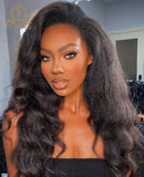 Highlight Kinky Straight Human Hair Wigs Ombre Color 13x6 Lace Front Wig Preplucked With Baby Hair For Black Women Nabeauty 180 - Divine Diva Beauty