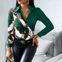 Long Sleeve Blouse print shirt - Divine Diva Beauty