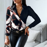 Long Sleeve Blouse print shirt - Divine Diva Beauty