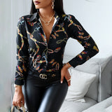 Long Sleeve Blouse print shirt - Divine Diva Beauty