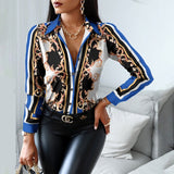 Long Sleeve Blouse print shirt - Divine Diva Beauty