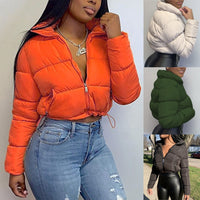 Short Down Winter Solid Jacket outerwear - Divine Diva Beauty