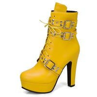 Women Ankle Platform Lace Up boots 11+ - Divine Diva Beauty